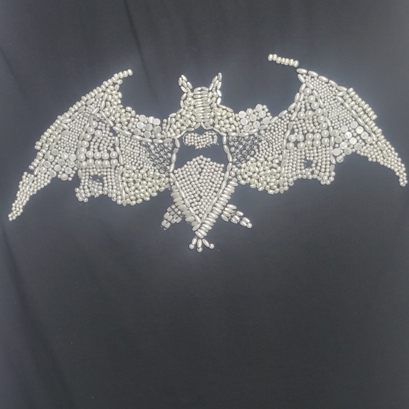Zara Small Sleeveless Beaded Bat Goth Whimsigoth Vampire Witchy Top Blouse - Picture 5 of 10